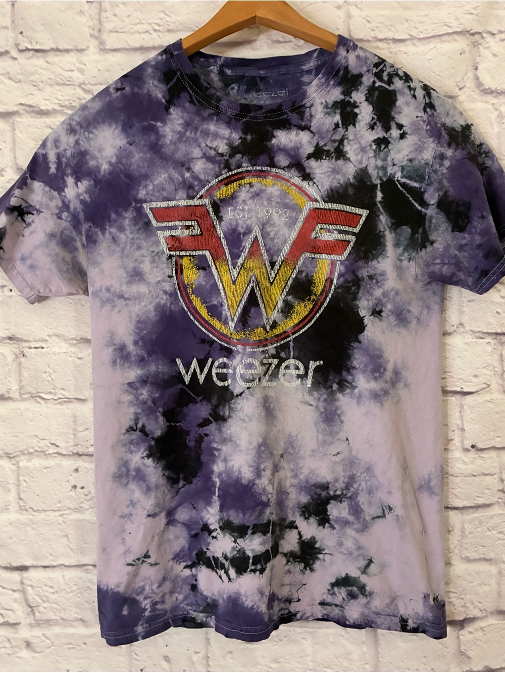 Weezer Tie-Dye Graphic T-Shirt - Purple/Black - Men’s Small